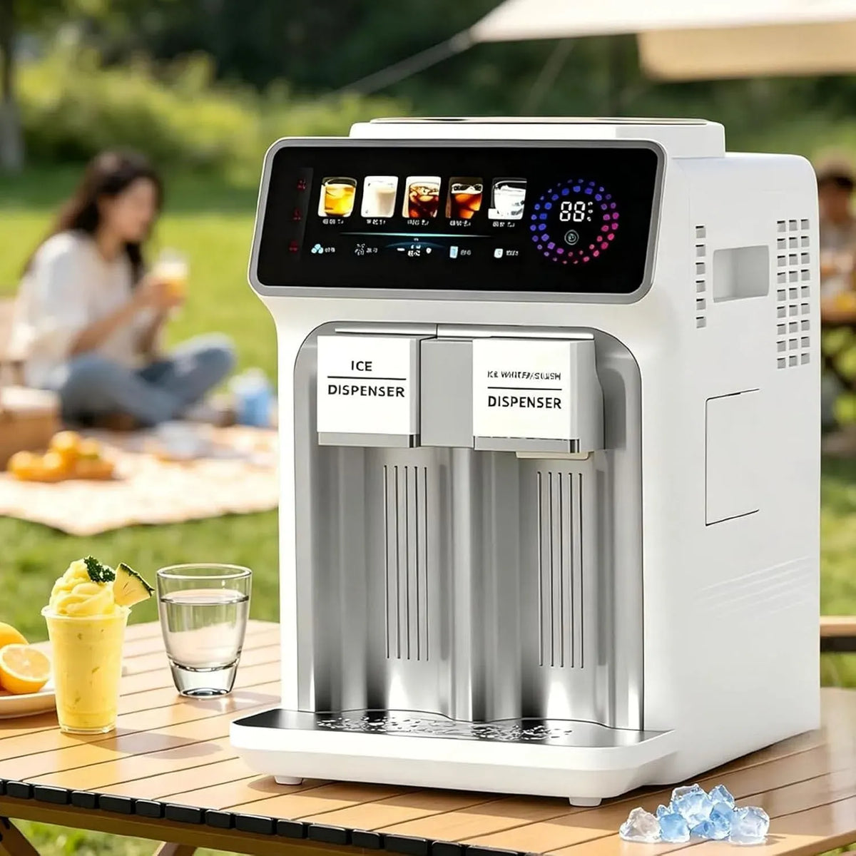 kg/24 Macchina per Il Ghiaccio, 5 programmi, 15 kg, professionale, bianco, per Il Ghiaccio Professionale 3 in 1 con 5 programmi pre