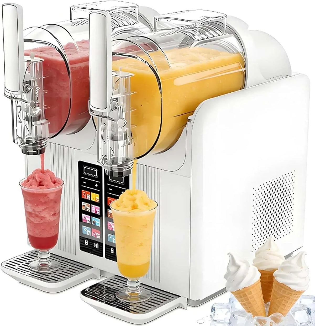 4l-Senza Macchina Per Granita, Macchina Per Gelato, Macchina Per Slush, 4 L, ampio serbatoio, bianco
