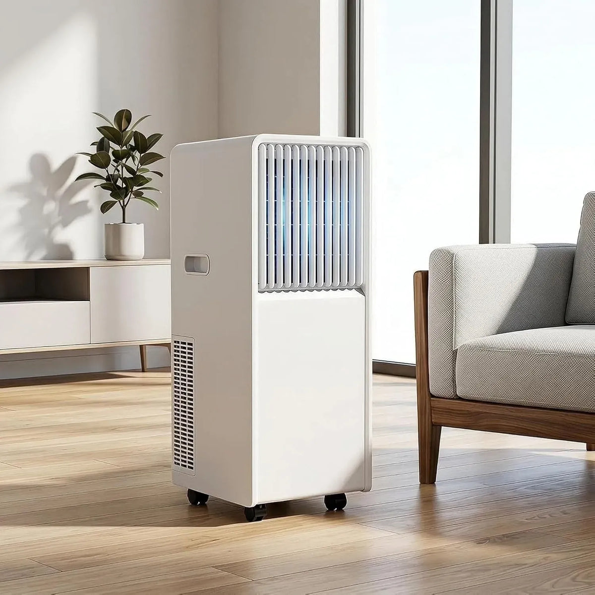 Condizionatore, portatile, timer, Raffredda Fino a 32 mq per Ufficio e Casa, Spina UK a 3 Poli co, 12000 Btu, Timer Sonno