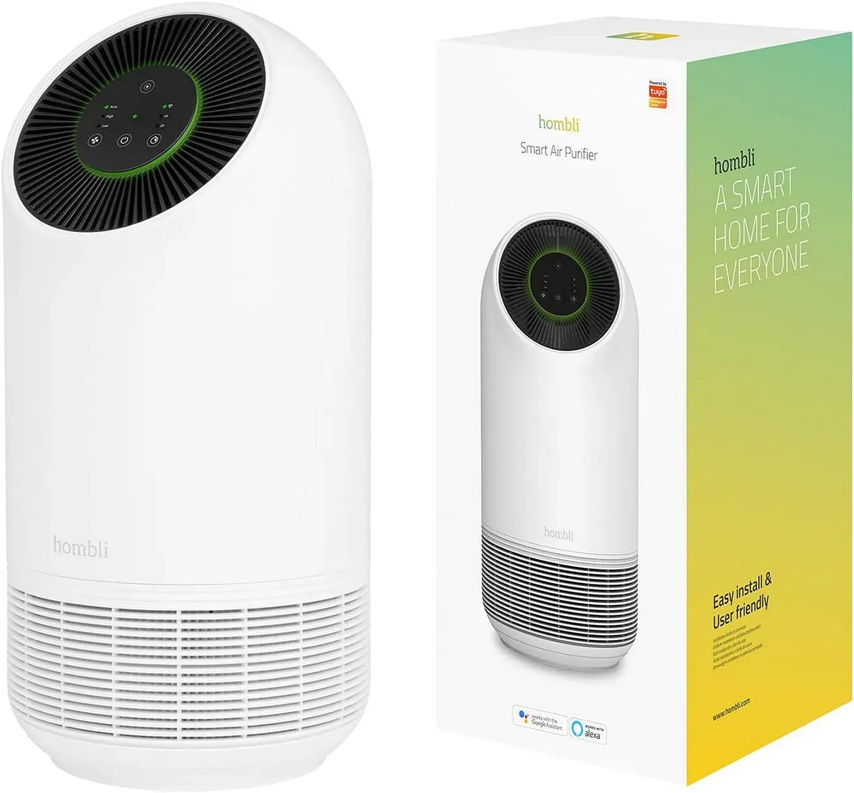 A 25M Hepa13 Controllo Tramite App, Hombli Smart Air Purifier, Aria Sana E Pulita Per Piccole Stanze Fino A 25M², Filtrazione True Hepa13, Cattura Il