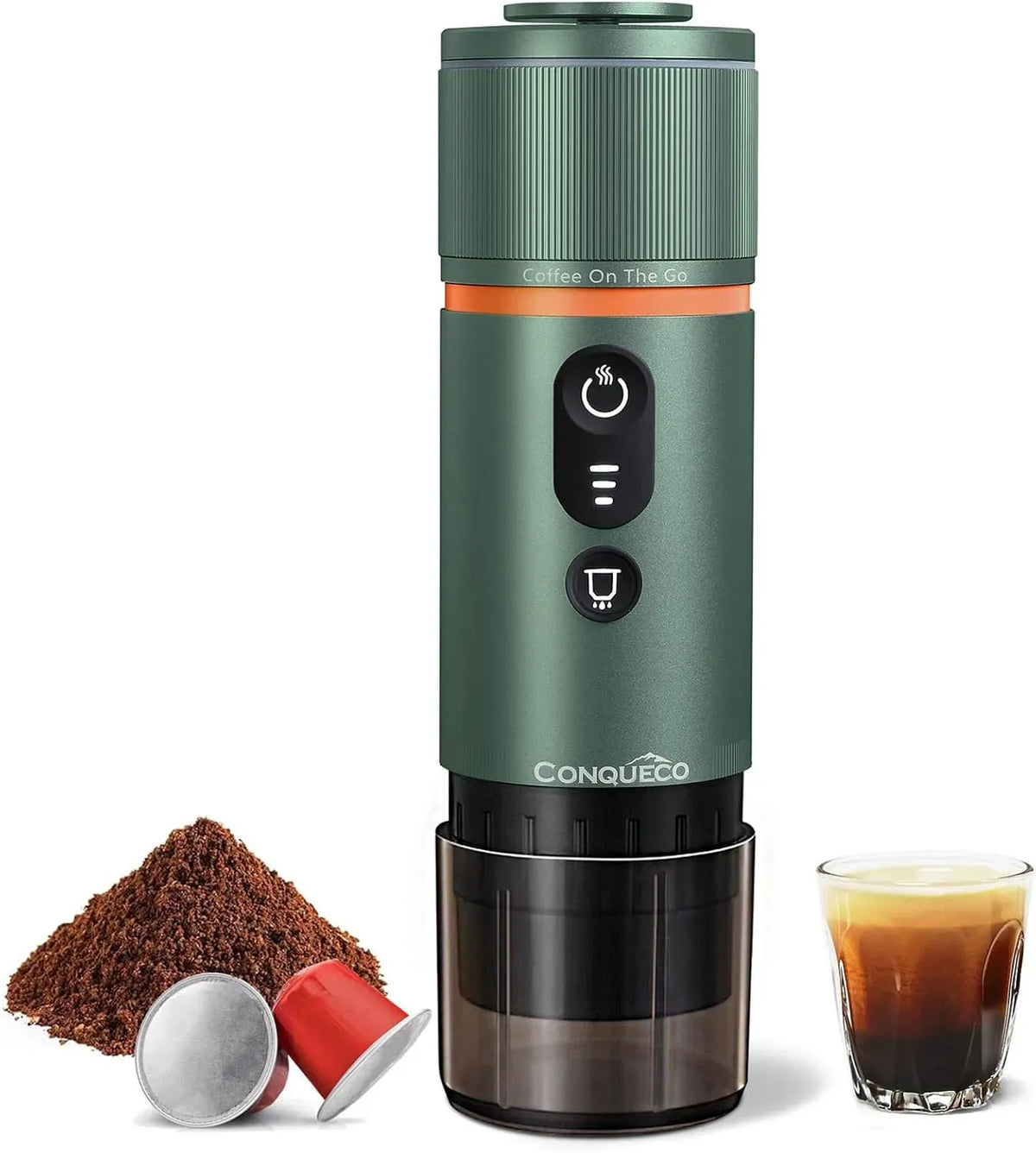 Nespresso Macchina da caffè, 12 V, portatile, caffettiera elettrica, CONQUECO Macchina da caffè portatile con capsula di espresso