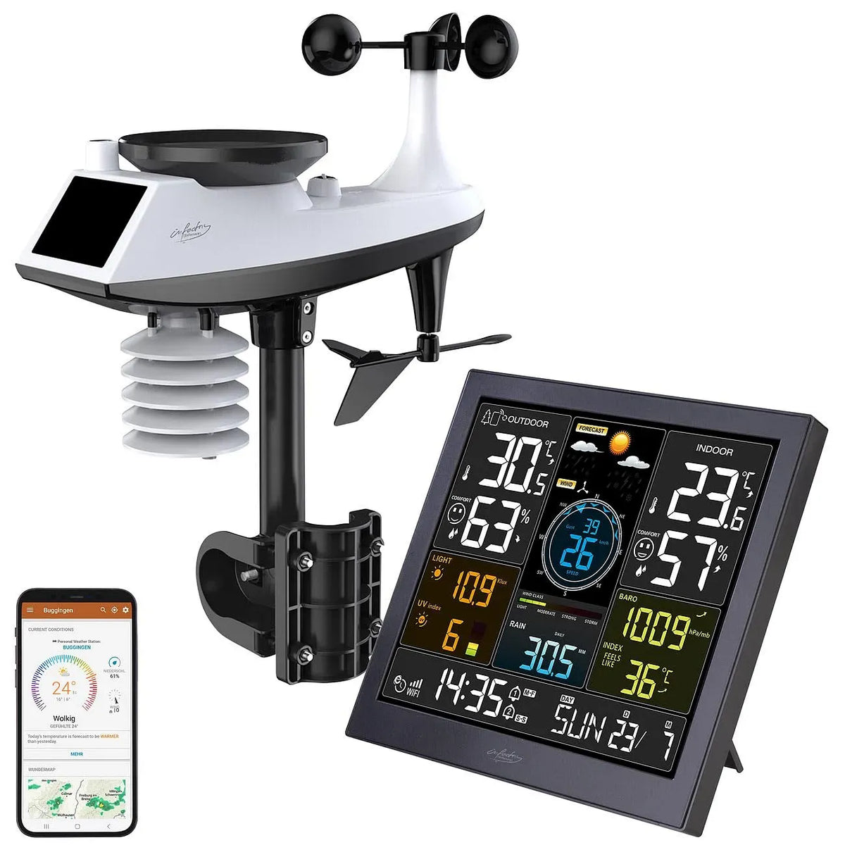Stazione, sensore, stazione meteorologica wireless, esterno, Wi-Fi, professionale