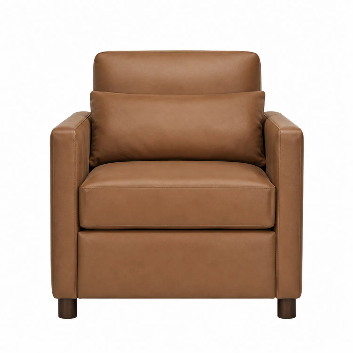 Poltrona in Pelle PU con Gambe in Legno