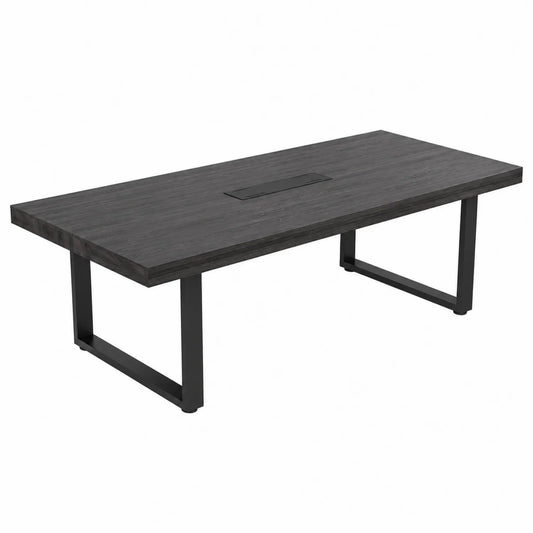 Scrivania rettangolare in legno e metallo nero 200x100x75 cm