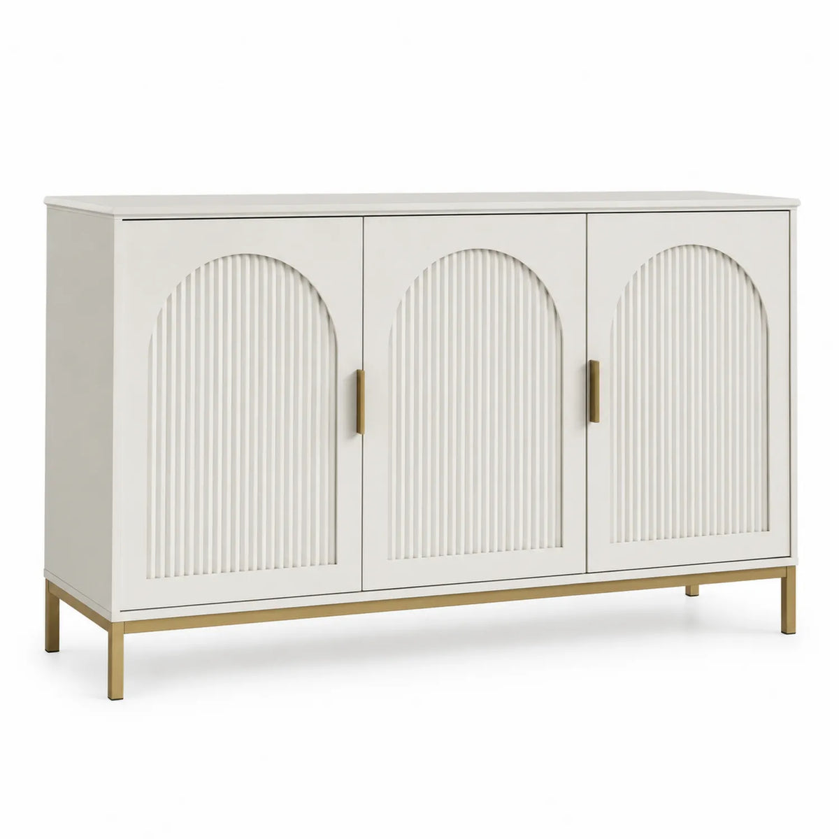 Credenza in Legno con 3 Ante e Struttura in Metallo