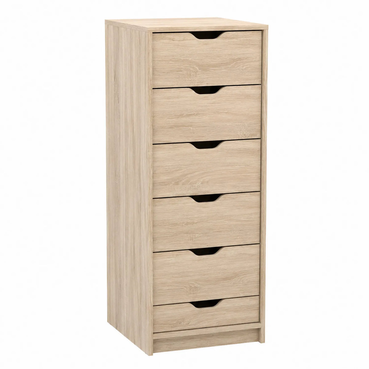 Cassettiera in legno con 5 cassetti colore Rovere 120x40x30 cm