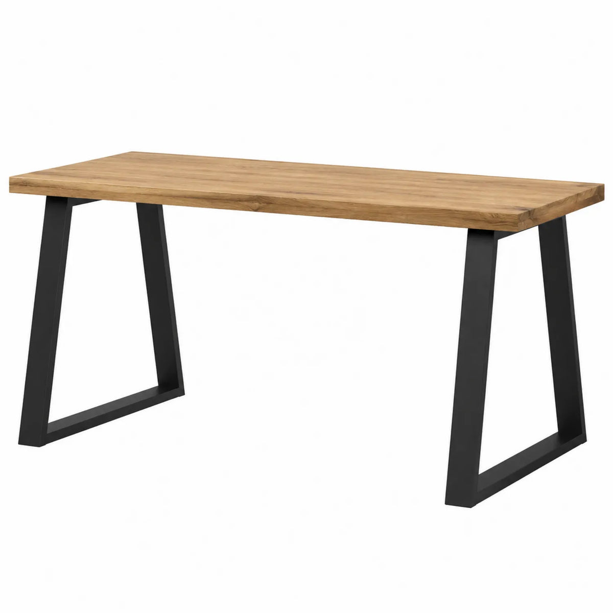 Scrivania in Legno Massello e Metallo Nero 150x70x75 cm