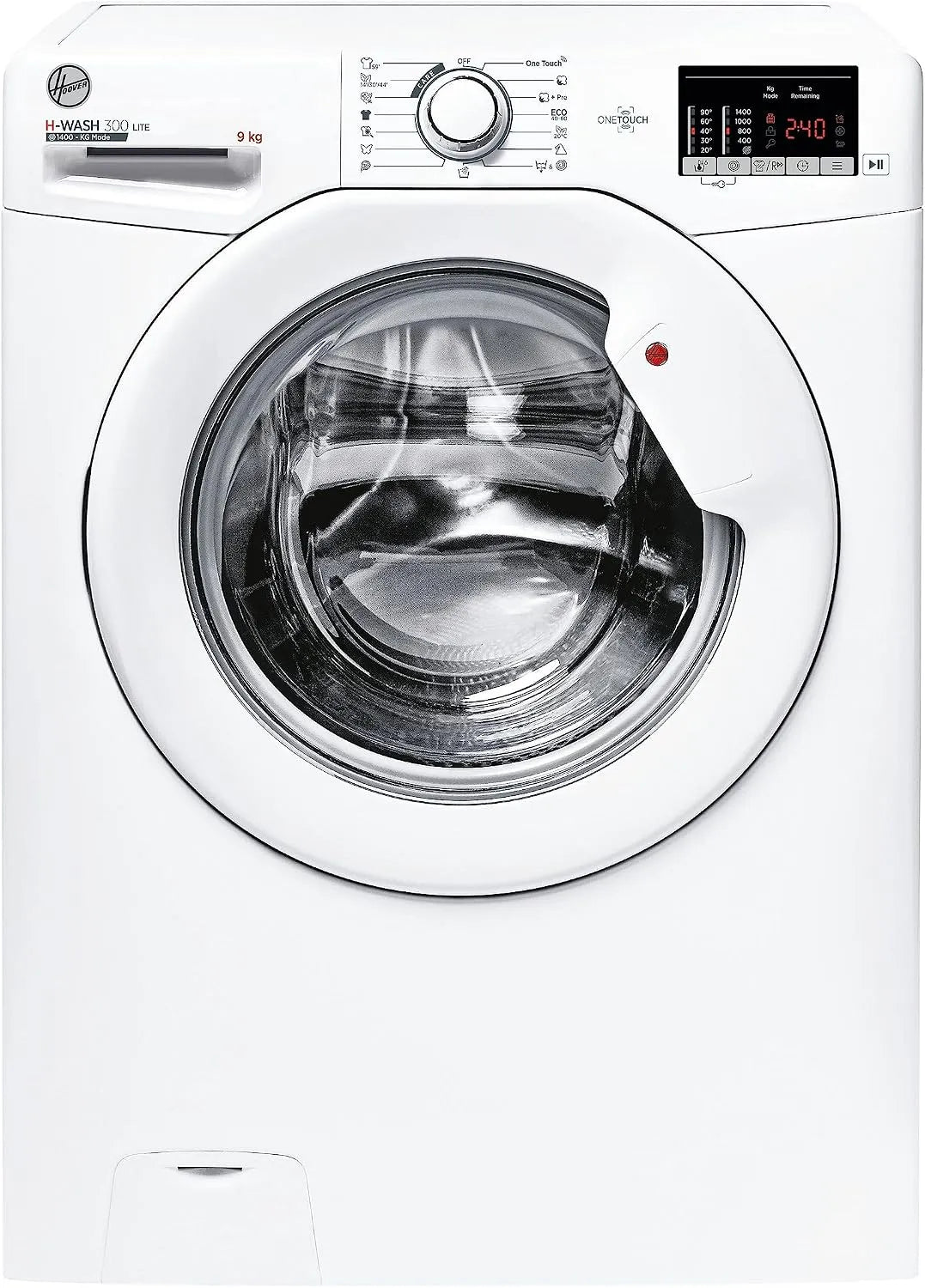 Hoover WASH 300 H3W Lavatrice, 60x52x85 cm, 9 kg, classe energetica B, bianco, 1400 Giri, Connettività NFC