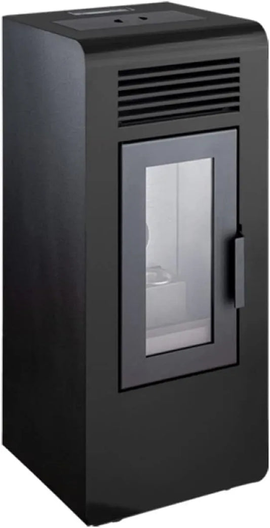 Qlima Eco Stufa a Pellet Ventilata 7 kW Riscalda Ambiente fino 58 m² Colore Rosso Nero Timer Programmabile Termostato Regolabile Braciere in Ghisa