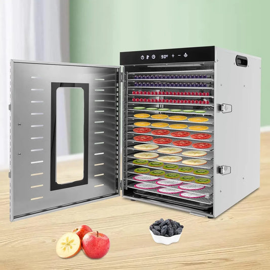 Asciugatrice, 1500 W, 30 a 90 °C, 2 zone di temperatura, acciaio inox, display a LED, temperatura regolabile 30-90℃/86-194°F, 24 ore