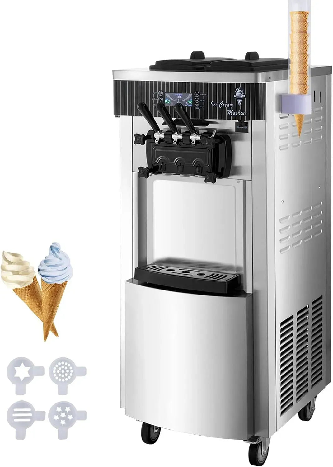 20-28L/h 6Lx2 Macchina per Gelato, macchina da caffè elettrica, 2200 W, display LCD, professionale, ristoranti