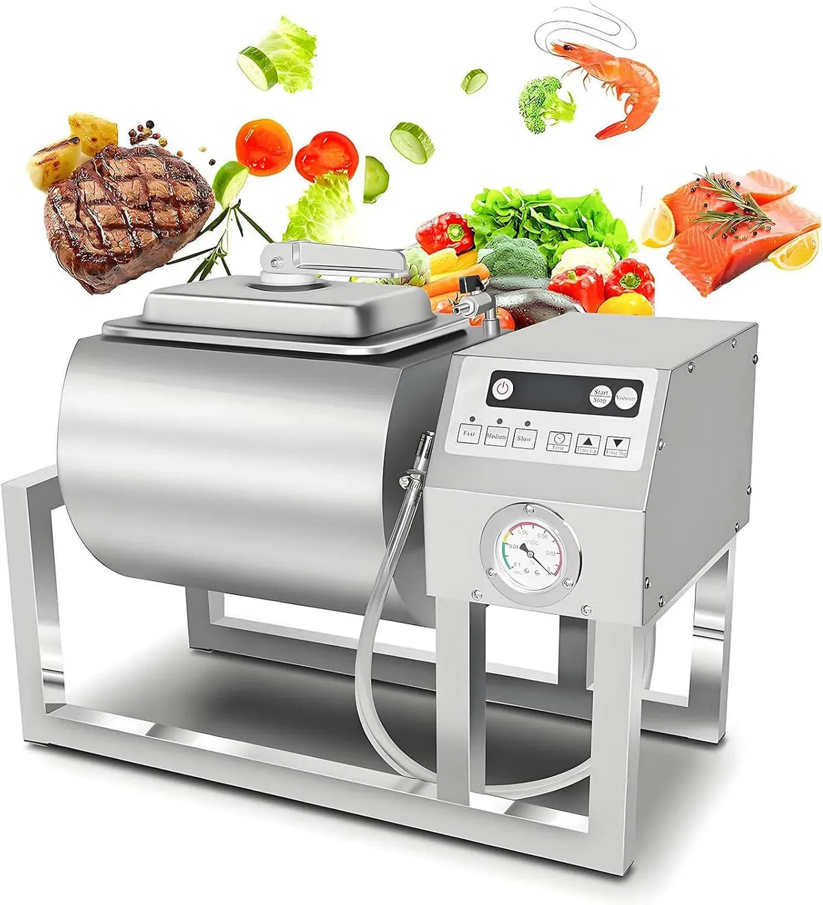 macchina per la, 18 L, professionale, acciaio inox, per la marinatura in acciaio inossidabile per carne