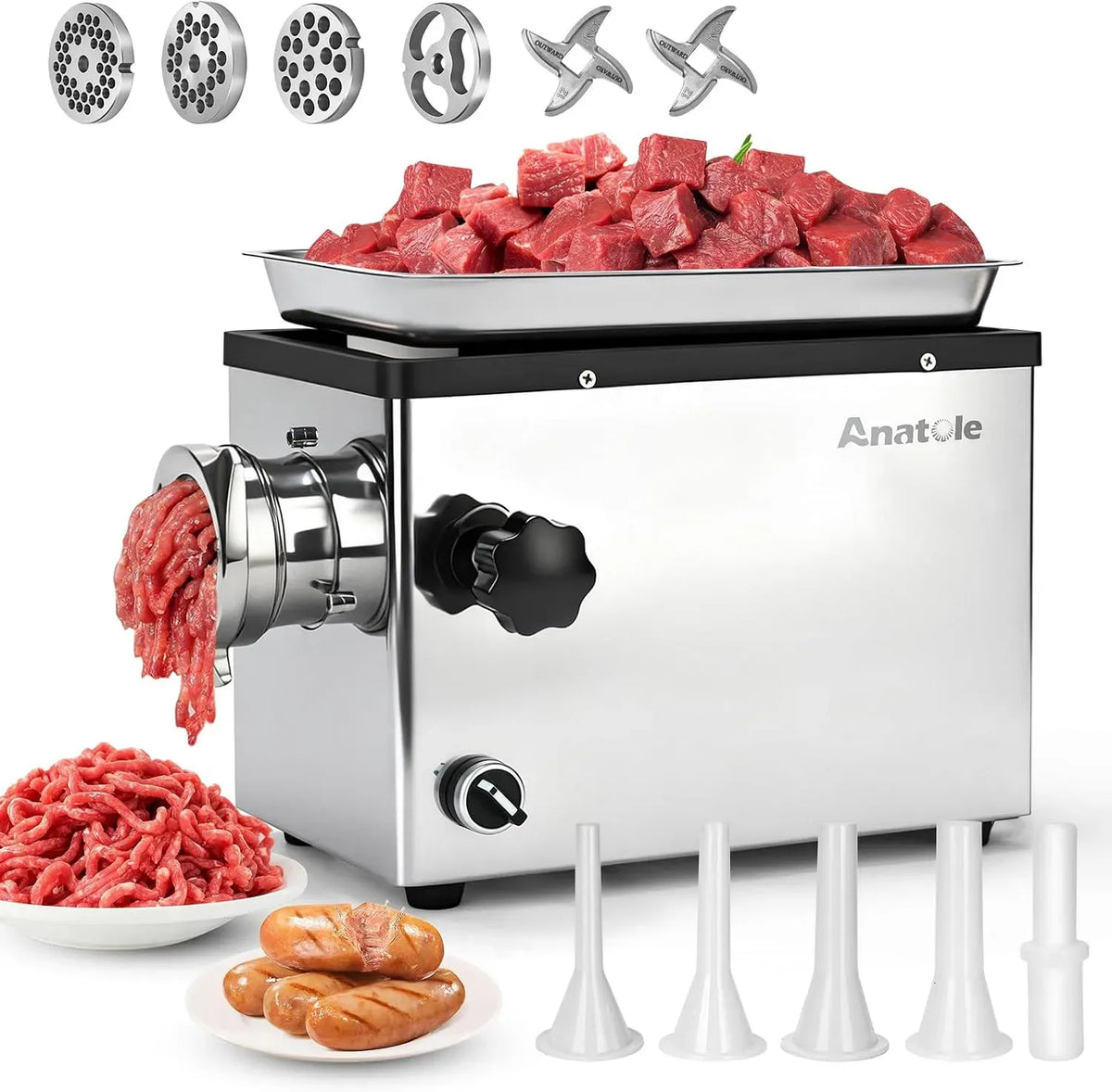 Anatole Tritacarne Elettrico per uso professionale 950W Acciaio Inossidabile