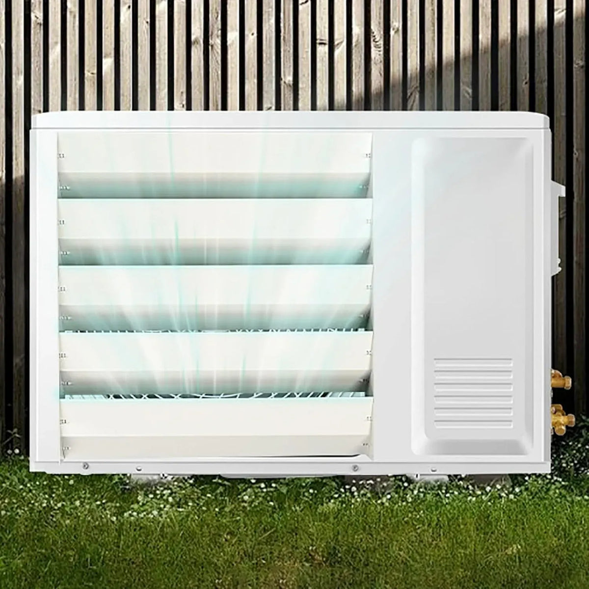 Condizionatore, acciaio inox, griglie di copertura in acciaio zincato
