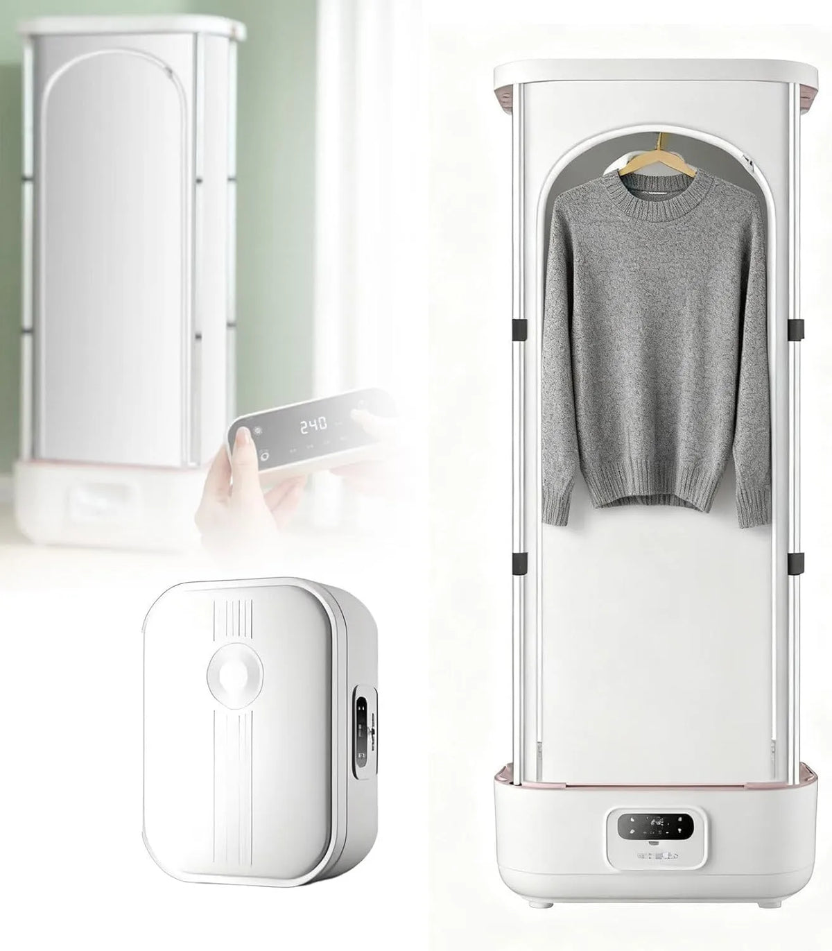 Asciugatrice, 900 W, Asciugabiancheria, portatile, vapore, Stireria Automatica per Casa e Appartamento, Armadio a Vapore con Telecomando