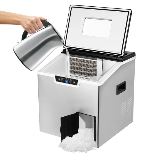 Macchina per cubetti, 180 W, 220 V, 40 kg, ampio serbatoio, per cubetti di ghiaccio e tritaghiaccio 2 in 1