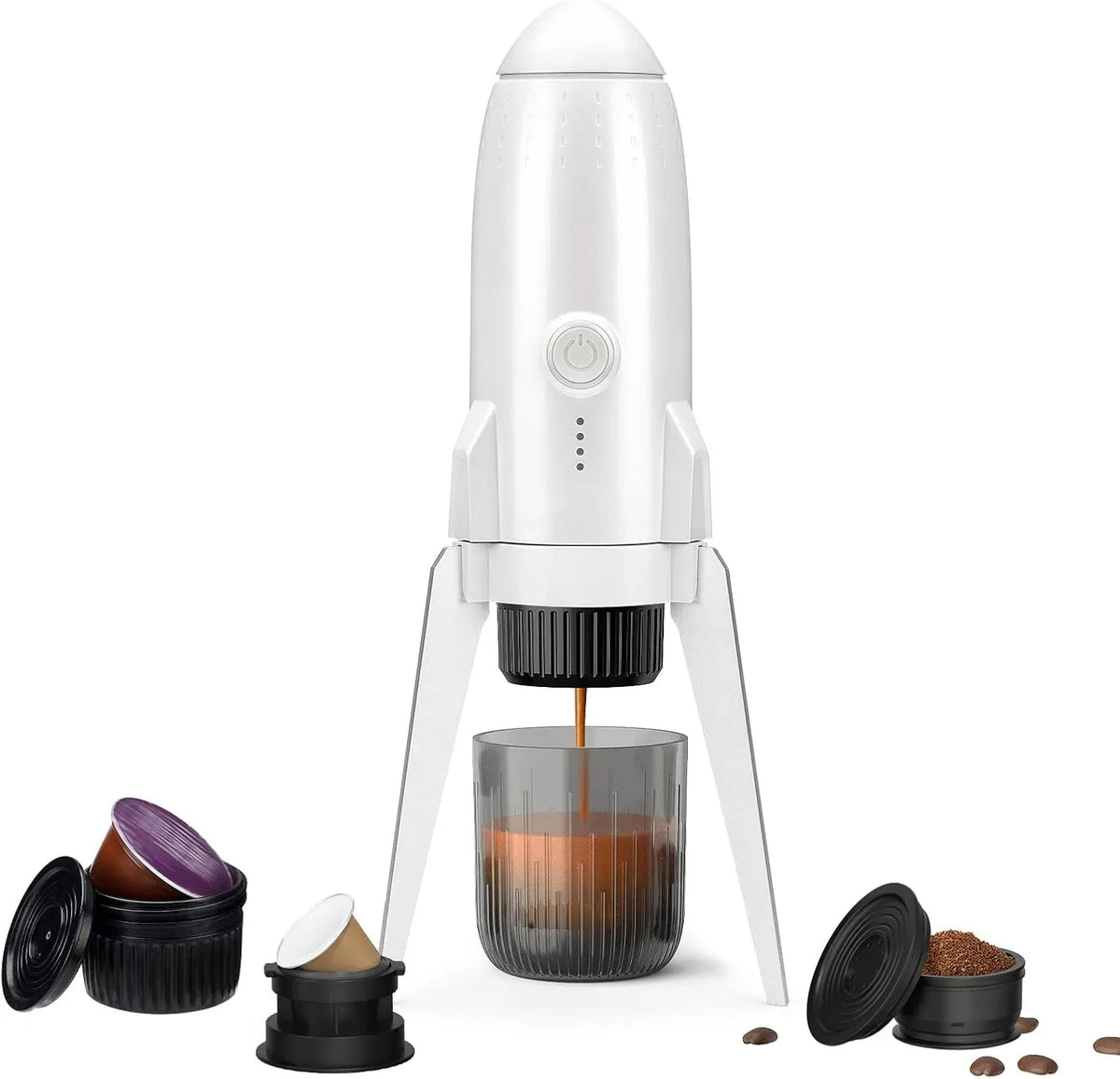 Macchina per caff, macchina da caffè elettrica, 19 bar, portatile, funzione riscaldante, per caffè espresso portatile 3 in 1 elettrica autoriscal