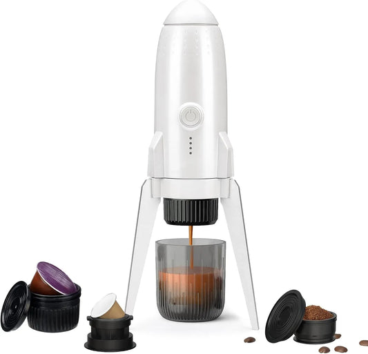 Macchina per caff, macchina da caffè elettrica, 19 bar, portatile, funzione riscaldante, per caffè espresso portatile 3 in 1 elettrica autoriscal
