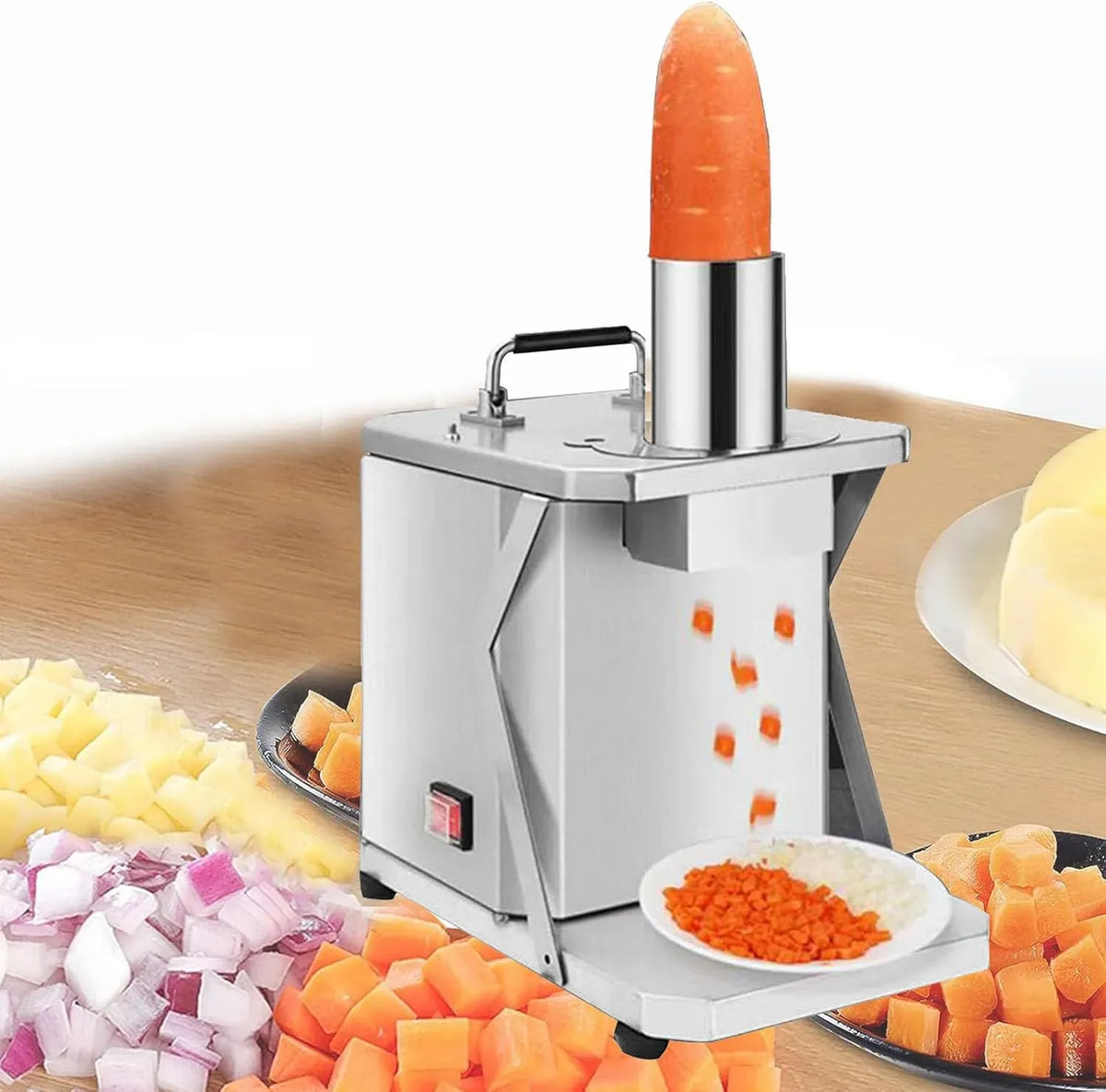 Affettatrice, affettatrice per alimenti, 200 W, 15 Mm, professionale, per Frutta E Verdura