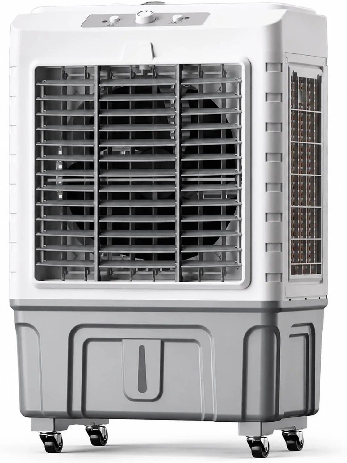 Ventilatore, 90cm, 60 L, portatile, ruote di trasporto, 3 velocità, oscillazione, Raffrescatore Evaporativo Portatile 60L, 4 Ghiaccioli