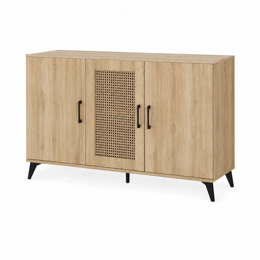 Credenza in Legno MDF e Metallo con Ante a Rete