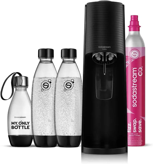 Sodastream Terra, nero, Gasatore per realizzare acqua frizzante e bevande