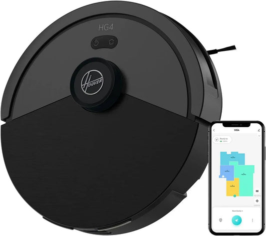 Hoover HG4 Robot aspirapolvere, Wi-Fi, dimensioni personalizzabili, potenza di aspirazione fino a 4000Pa, mappa casa personalizzabile, 10D