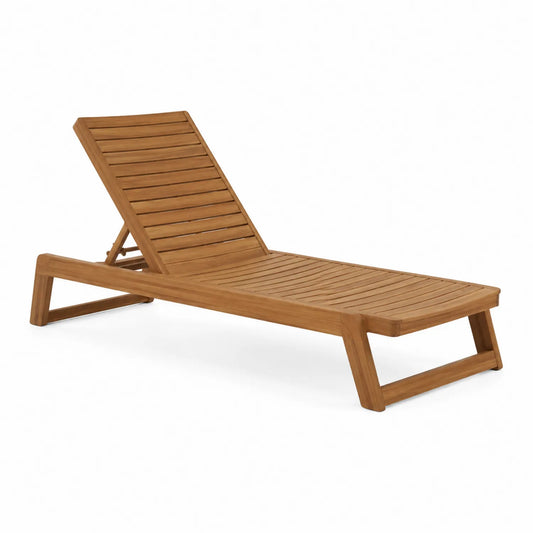 Lettino Prendisole Regolabile in Teak per Esterni Marrone 200x60x30 cm