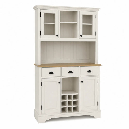 Credenza in Legno MDF con Vetrine e Ripiani
