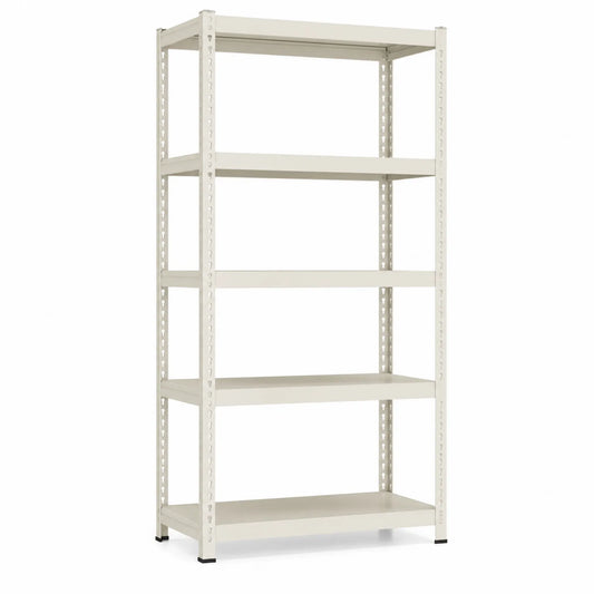 Scaffalatura a 5 Ripiani in Metallo Verniciato Bianco 180x90x40 cm