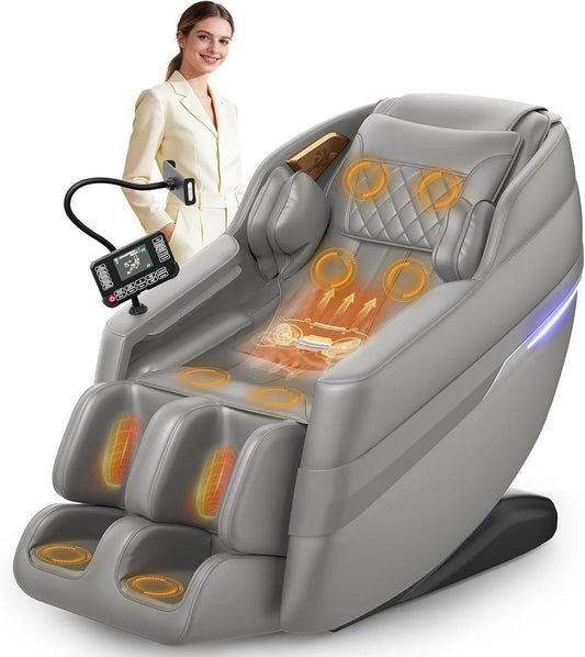 Poltrona relax con massaggio, FURNIMAT, Bluetooth, effetto 3D, Controllo vocale AI e altoparlante Bluetooth, 8 airbag