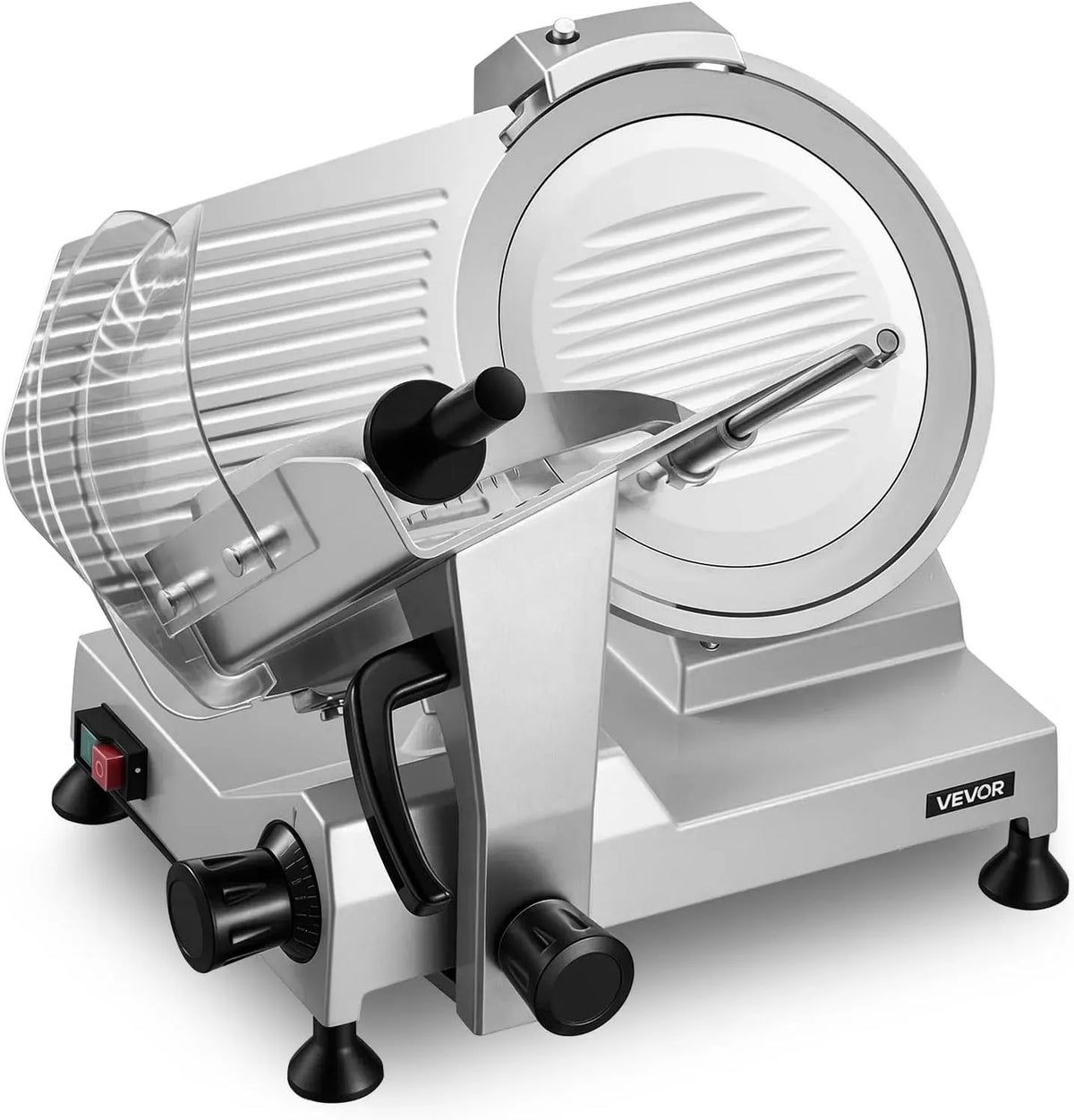 VEVOR Affettatrice, affettatrice per alimenti, 30 cm, 400 W, 15 mm, rimovibile, acciaio inox