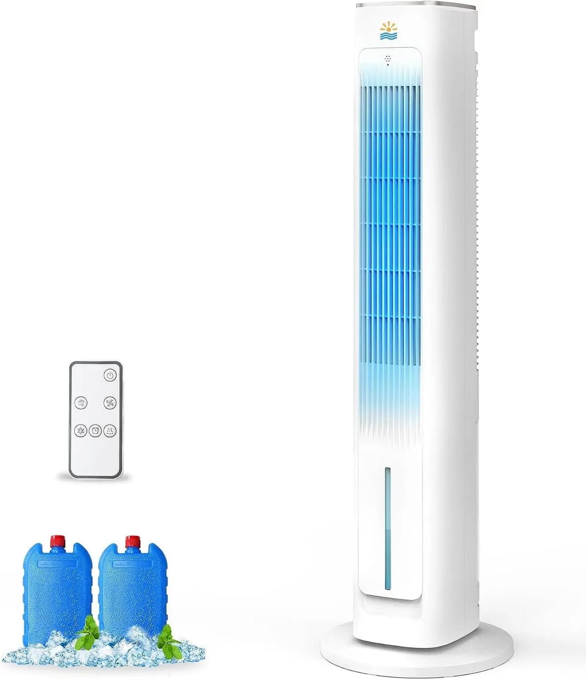 Raffrescatore evaporativo, 38 pollici, 3 L, portatile, ampio serbatoio, ventilatore a torre da 38 pollici per camera da letto