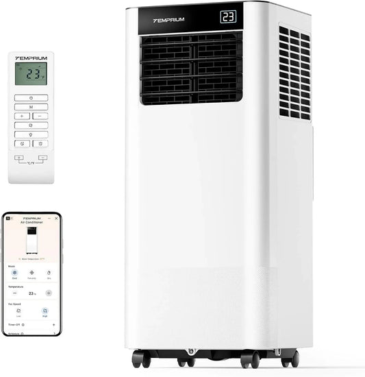 Condizionatore 3-in-1 24H, 48 dB, portatile, timer, Controllo tramite App/Telecomando, Temprium Climatizzatore Portatile, Copertura 20 m²