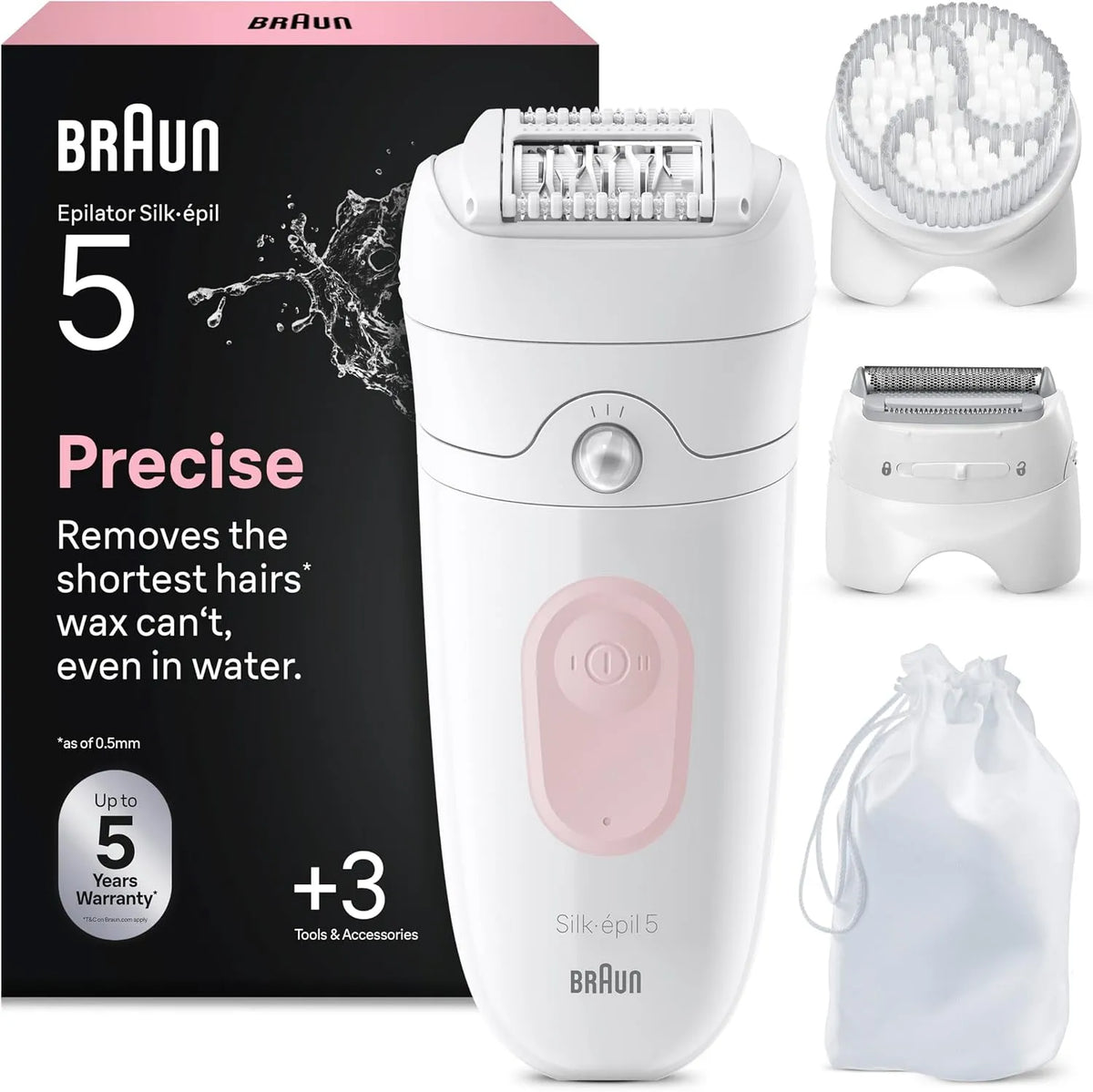 Braun epilatore elettrico da donna, Rasoio, bianco, per Una Epilazione Semplice