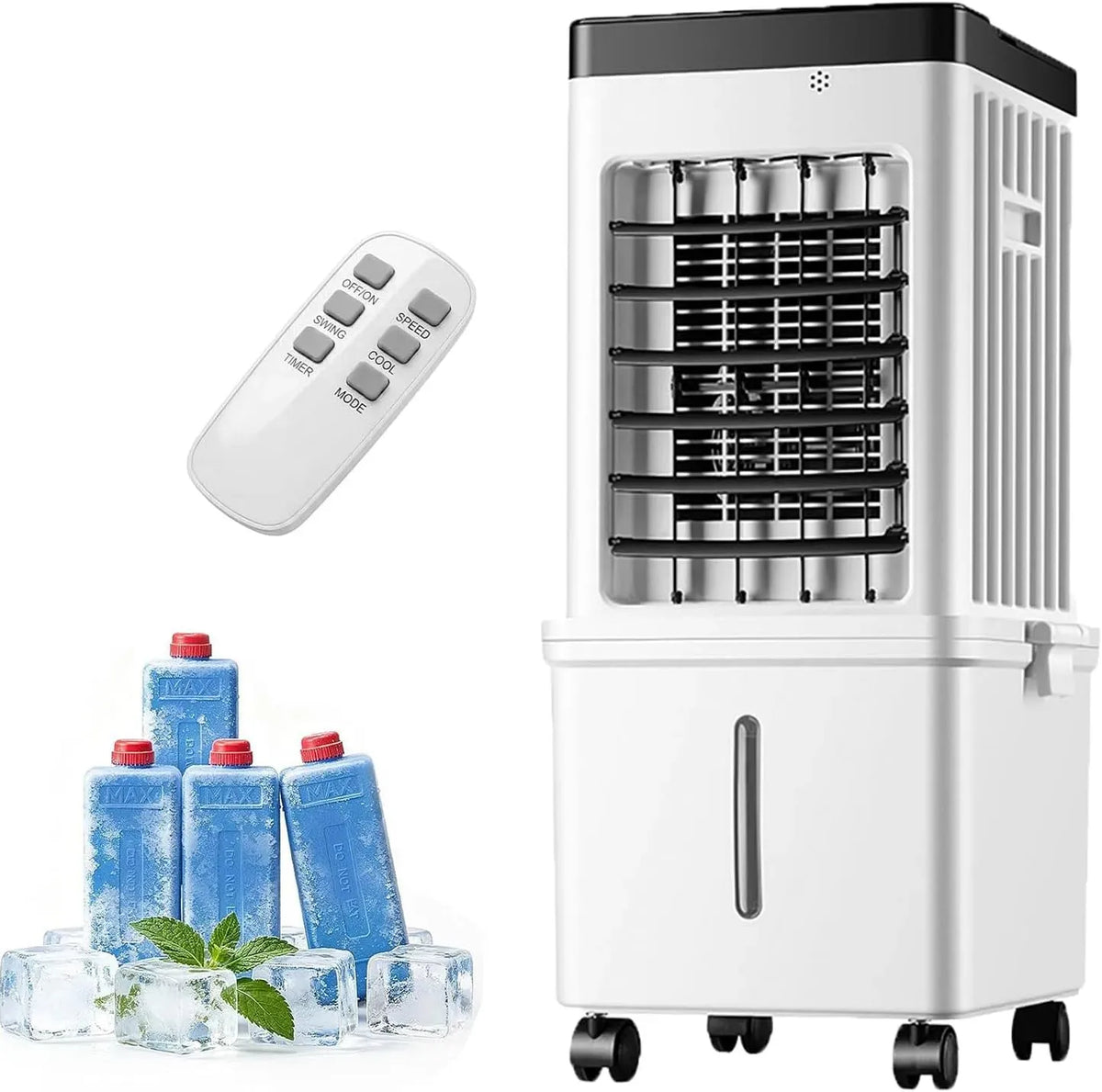 Raffrescatore evaporativo 24H, 5 L, portatile, timer, 3 velocità, ampio serbatoio, Unità di CA evaporativa per camera da letto