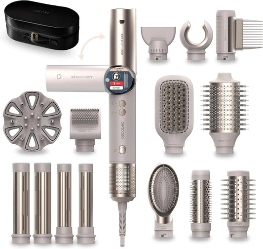 Cecotec 14in1 110000RPM Motore, 1400 W, per Capelli 14 Testine AirGlisse 14in1 Flex Champagne. 1